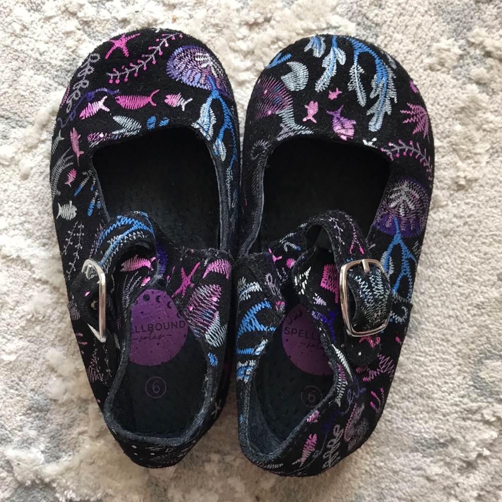 Spellbound Mary Jane Flats with Sea Design Baby Size 6